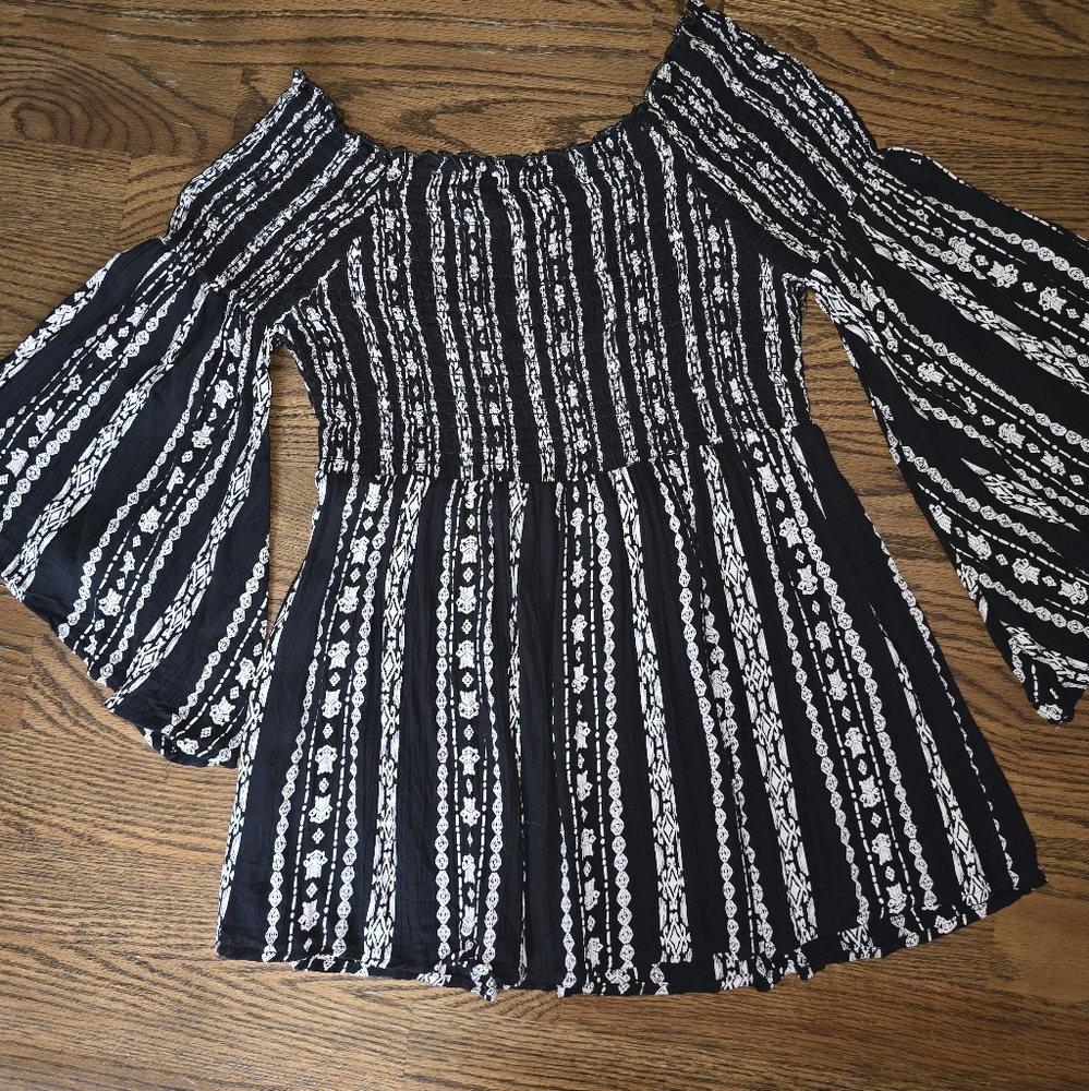 Angie Black and White Striped Dress